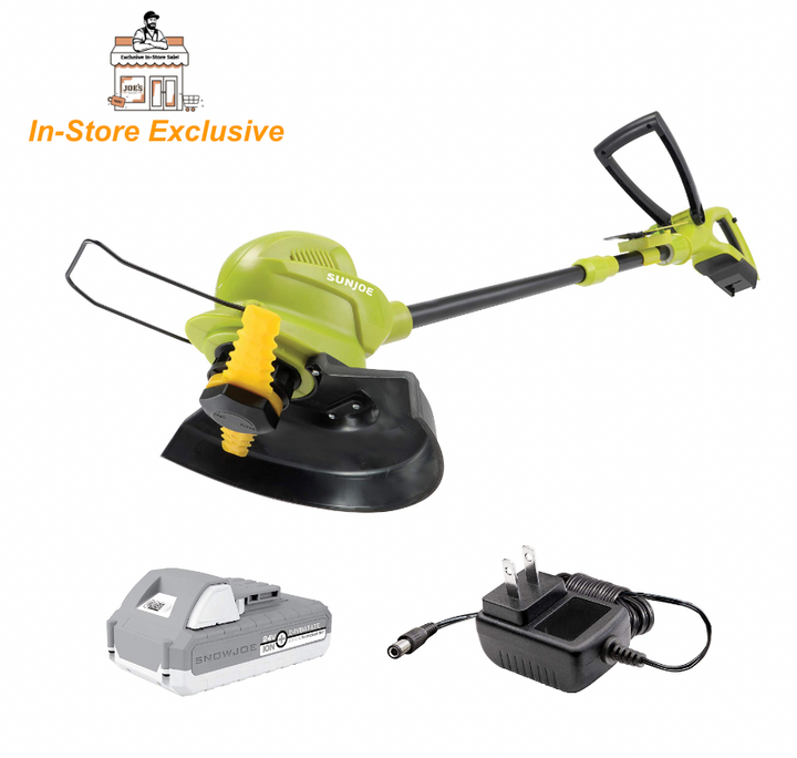 In-Store Exclusive | Sun Joe 24V-SB10-LTE 24-Volt IONMAX 10-in. Cordless SharperBlade Stringless Lawn Trimmer, Kit (w/2.0-Ah Battery + Quick Charger) (Open Box)