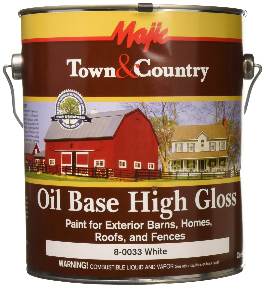 YENKIN MAJESTIC PAINT 8-0033-1 Gloss Barn Home Roof & Fence Oil Based Paint