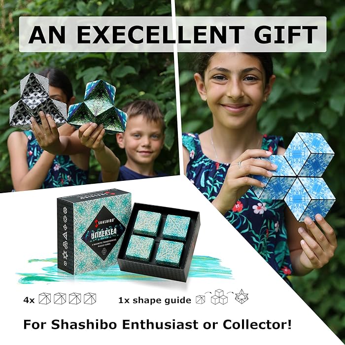 SHASHIBO Shape Shifting Box | Award-Winning, Patented Fidget Cube W/ 36 Rare Earth Magnets | Transforms Into Over 70 Shapes | Gift Box | Download Fun In Motion Toys Mobile App