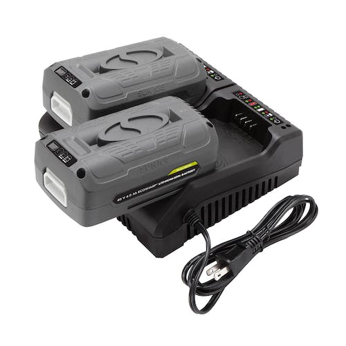 Restored Snow Joe + Sun Joe iCHRG40-DPC | iONMAX Lithium-Ion Battery Dual Port Charger | 40 Volt | CERTIFIED AUTHENTIC (Refurbished)