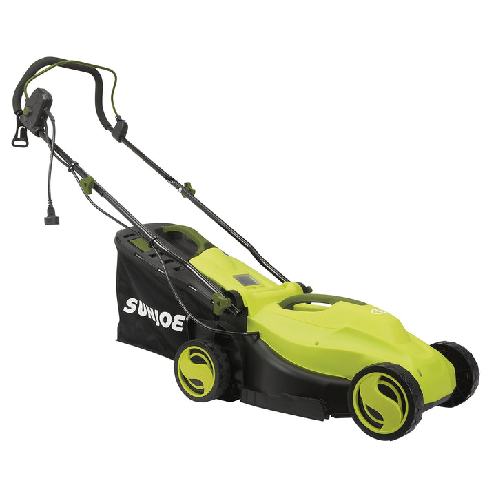 Restored Scratch and Dent Sun Joe MJ400E 12-Amp 13-Inch Electric Lawn Mower w/ Grass Collection Bag [Remanufactured]