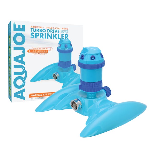 Restored Aqua Joe AJ-MSSBM6 6-Pattern Turbo Drive 360 Degree Sprinkler | Customizable Coverage | 5,284 Sq. Ft. Max Coverage (Refurbished)