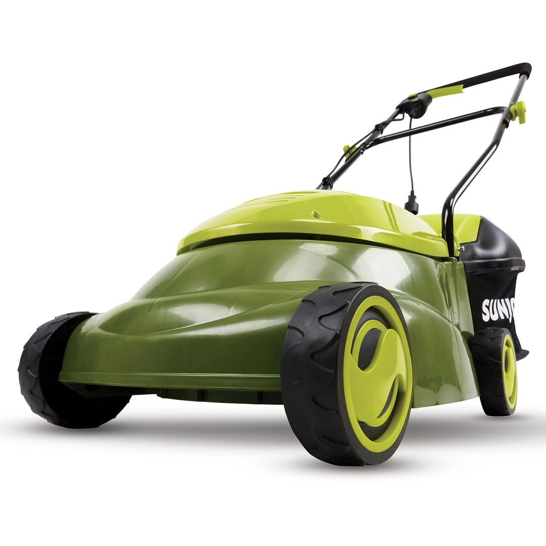 Restored Scratch and Dent Sun Joe MJ401E Mow Joe 14-Inch 12 Amp Electric Lawn Mower With Grass Bag [Remanufactured]