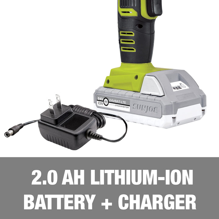 Restored Sun Joe 24V-AJC1-LTE-P1 24-Volt iON+ Cordless Portable Air Compressor Kit, w/ 2.0-Ah Battery and Charger (Refurbished)