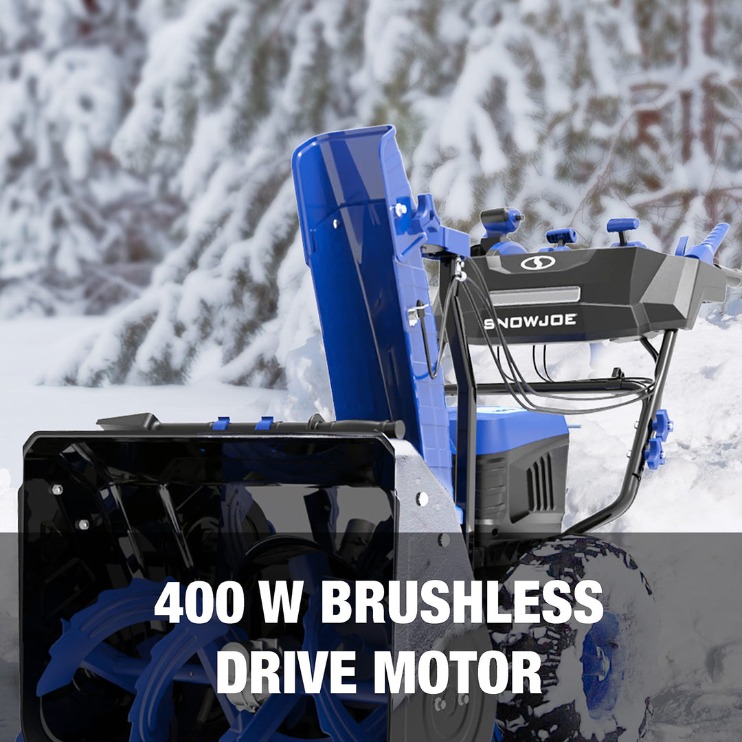 Restored Snow Joe 24V-X4-SB24 Snow Blower Kit | Cordless Brushless Dual Stage Self-Propelled 24 in. Snow Blower + 4 x 24V 12Ah Batteries + 2 x Dual Port Chargers (Refurbished)
