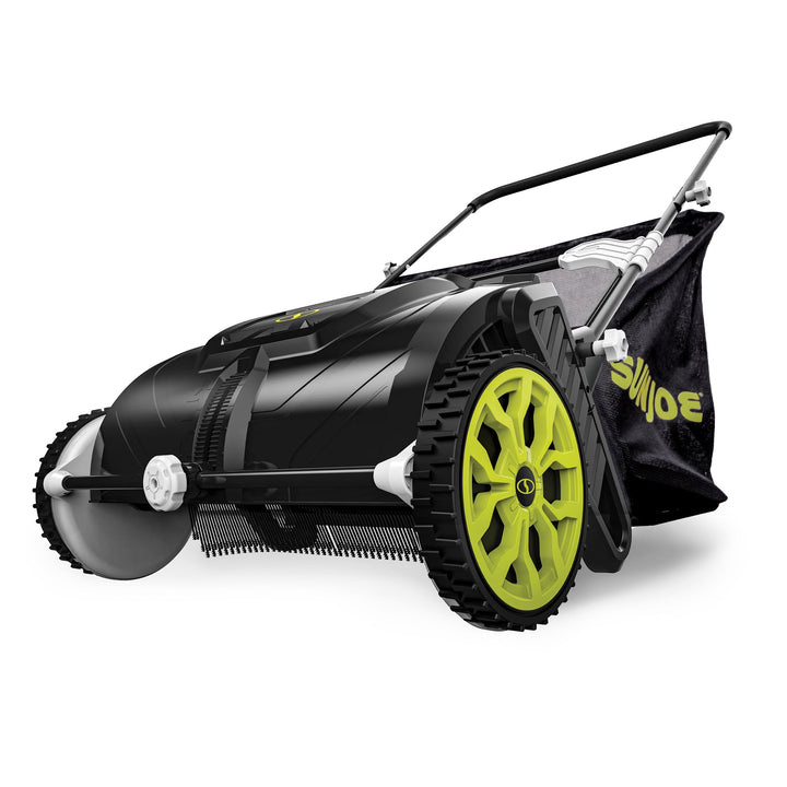 Sun Joe Manual Leaf Sweeper | 22-Gal Collection Bag | 21-Inch Cleaning Width (Refurbished) | In-Store Exclusive