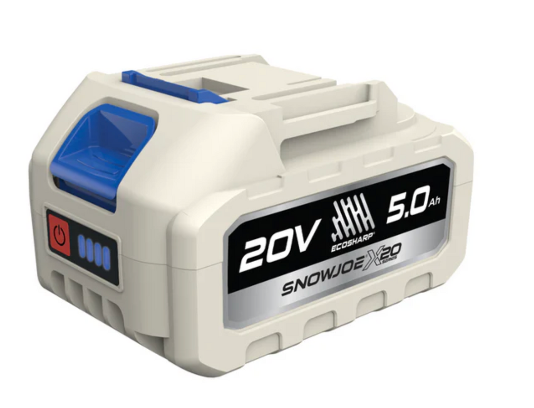 Restored Sun Joe X20-BATT-5A | X20 Series 20V 5Ah Lithium-ION Battery | For Universal 20V ECOSHARP Devices | w/LED Indicator (Refurbished)