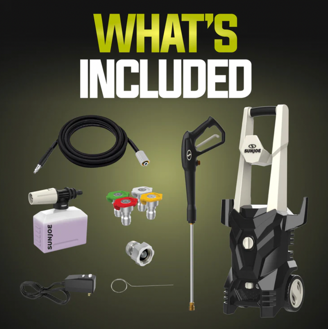 Sun Joe SPX200-GO | 2000 PSI Electric Pressure Washer | 13-Amp | 4 Nozzles | Foamer Cannon (Refurbished) | In-Store Exclusive