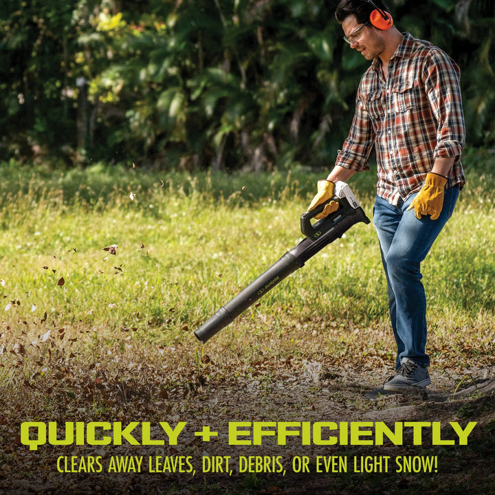 Restored Sun Joe 24V-TB-LTE 24-Volt iON Cordless Compact Turbine Jet Blower, Kit (w/ 2.0-Ah Battery + Quick Charger) (Remanufactured)