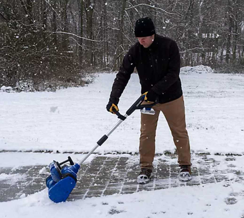 Restored Snow Joe 24V-SS13.5-XR-BLK | Cordless Battery Snow Shovel Kit | 13.5 Inch | 24-Volt | W/ 5.0-Ah Battery & Charger | Directional Control (Refurbished)