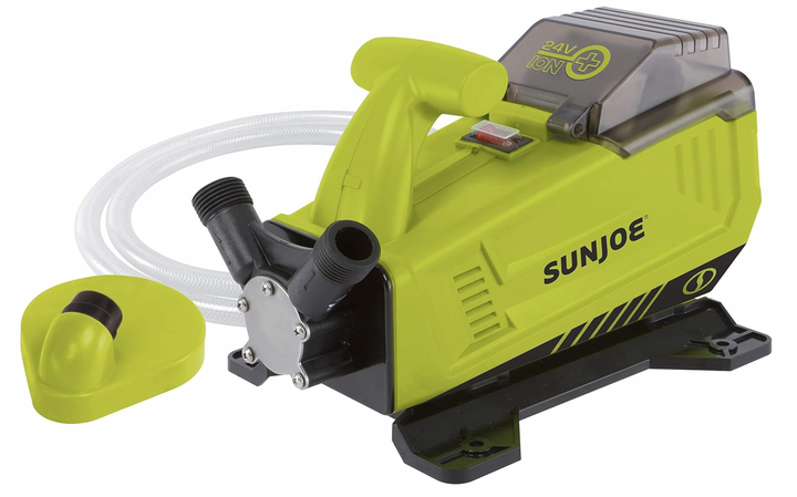Restored Sun Joe 24V-XFP5-CT | 24V Cordless 5.0-GPM Transfer Pump | 13-Ft Suction Lift | 52-Ft Head Height | Tool Only (Refurbished)