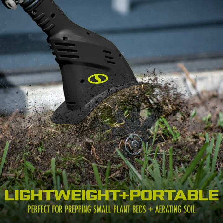 Restored Sun Joe 24V-TLR-LTE | 24V Cordless Garden Tiller + Cultivator Kit | W/ 2.0-Ah Battery and Charger (Refurbished)
