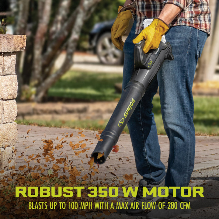 Restored Sun Joe 24V-TB-LTE 24-Volt iON Cordless Compact Turbine Jet Blower, Kit (w/ 2.0-Ah Battery + Quick Charger) (Remanufactured)