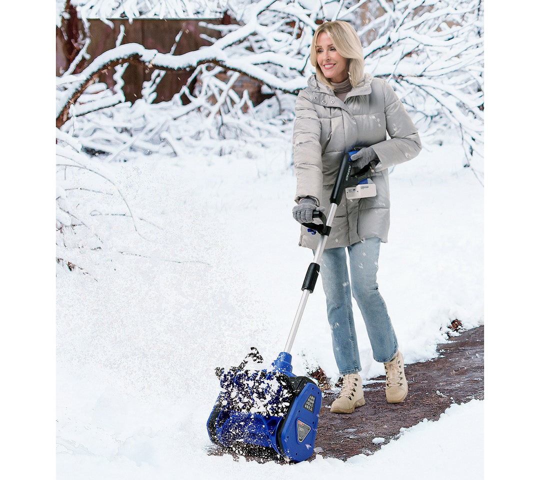 Restored Snow Joe 24V-SS13.5-XR-SJB | Cordless Battery Snow Shovel Kit | 13.5 in. | 24 Volt | W/ 5.0-Ah Battery & Charger | Directional Control (Refurbished)