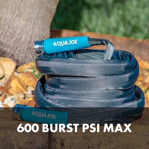 Restored Aqua Joe AJFJH50-58-PRO Ultra Flexible Kink Free Fiberjacket Garden Hose | 50-Foot | Metal Fittings (Refurbished)