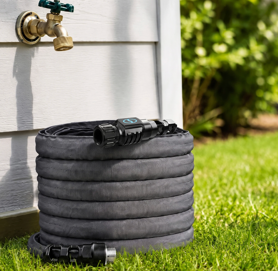 Aqua Joe AJFJ050-58-XT1 | Kink Resistant FiberJacket Garden Hose | 50-Foot | 5/8-Inch Diameter (Open Box)