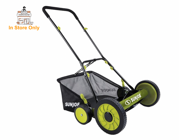 Restored Sun Joe MJ501M | In-Store Exclusive | Manual Reel Mower W/ Grass Catcher | 18-inch | 9-Position (Refurbished)