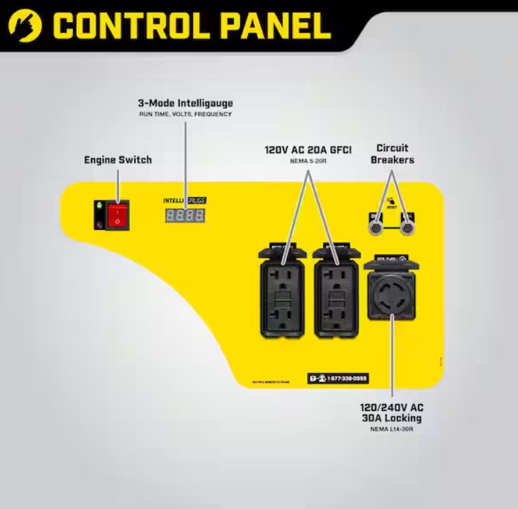 Restored Champion 100812 | 6250-Watt/5000-Watt Gasoline Powered Portable Generator | Recoil Start | With Wheel Kit (Refurbished)