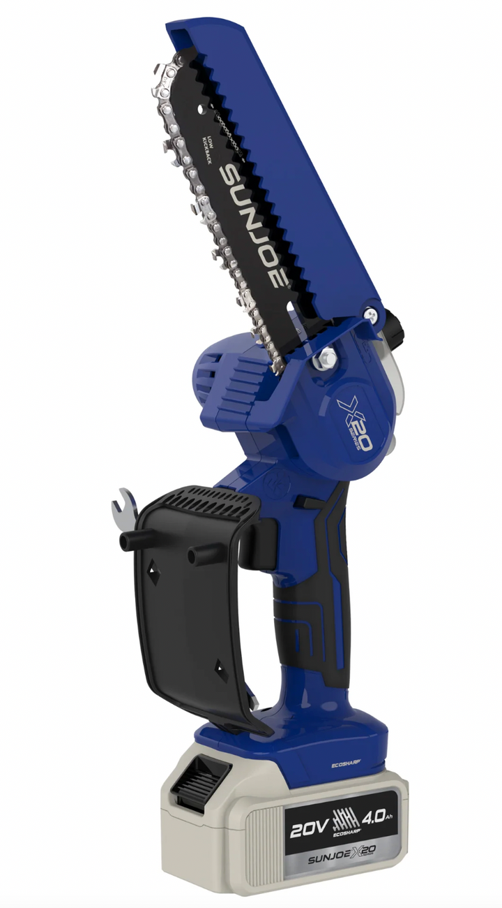Restored Sun Joe 20V Cordless X20 Handheld Pruning Saw | 6-inch | 550W Brushless Motor | W/ 4.0-Ah Battery + Charger | Black (Refurbished)