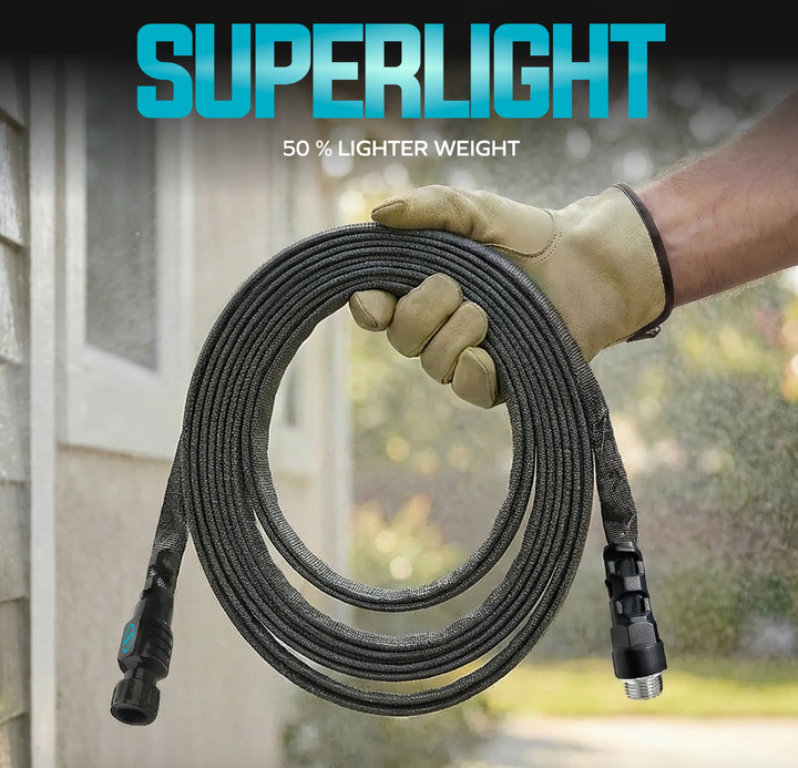 Aqua Joe AJFJ050-58-XT1 | Kink Resistant FiberJacket Garden Hose | 50-Foot | 5/8-Inch Diameter (Open Box) | In-Store Exclusive