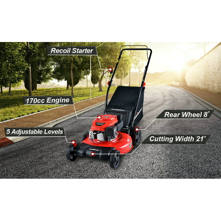 Restored PowerSmart DB2194PR | 21" 3-in-1 Gas Push Lawn Mower | 170cc | Steel Deck (Refurbished)