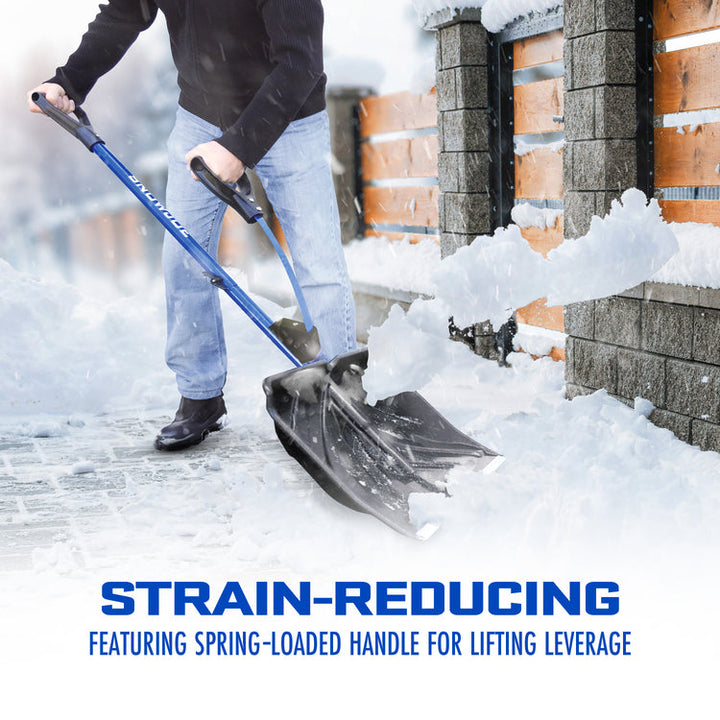 Restored Snow Joe Shovelution SJ-SHLV01 | 18-in Strain-Reducing Snow Shovel | W/ Spring Assisted Handle (Refurbished)