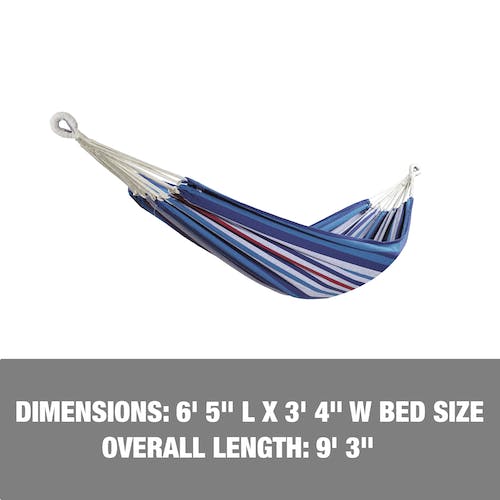 Bliss Hammocks BH-400W5CA | 40" Wide Hammock | Hand-Woven Rope Loops & Hanging Ropes | Outdoor, Patio, Backyard | Durable, Cotton & Polyester Blend | 220 Lbs Capacity | Patriotic Stripe