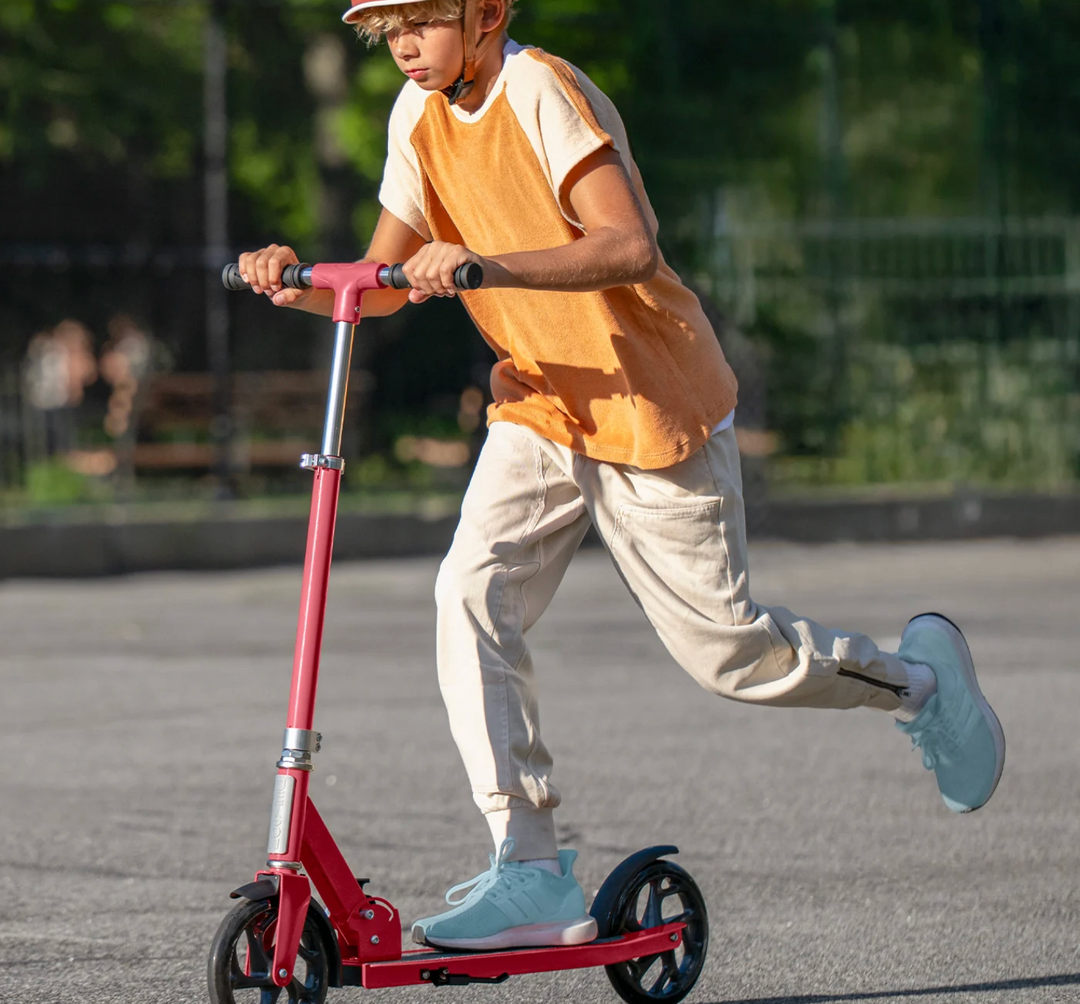 Jetson Hex 8” Big Wheel Kick Scooter | Foldable Design | Adjustable Handlebar | Rear Foot Brake | Ages 8+ | 220 lb Capacity