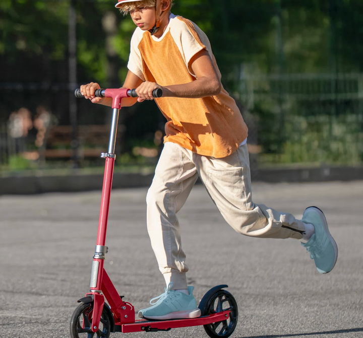 Jetson Hex 8” Big Wheel Kick Scooter | Foldable Design | Adjustable Handlebar | Rear Foot Brake | Ages 8+ | 220 lb Capacity