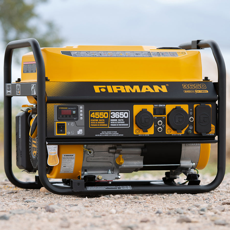 Restored Firman Gas Portable Generator P03605 | 4550W | Recoil Start | 120/240V | Versatile Outlets | Generator Only (Refurbished)