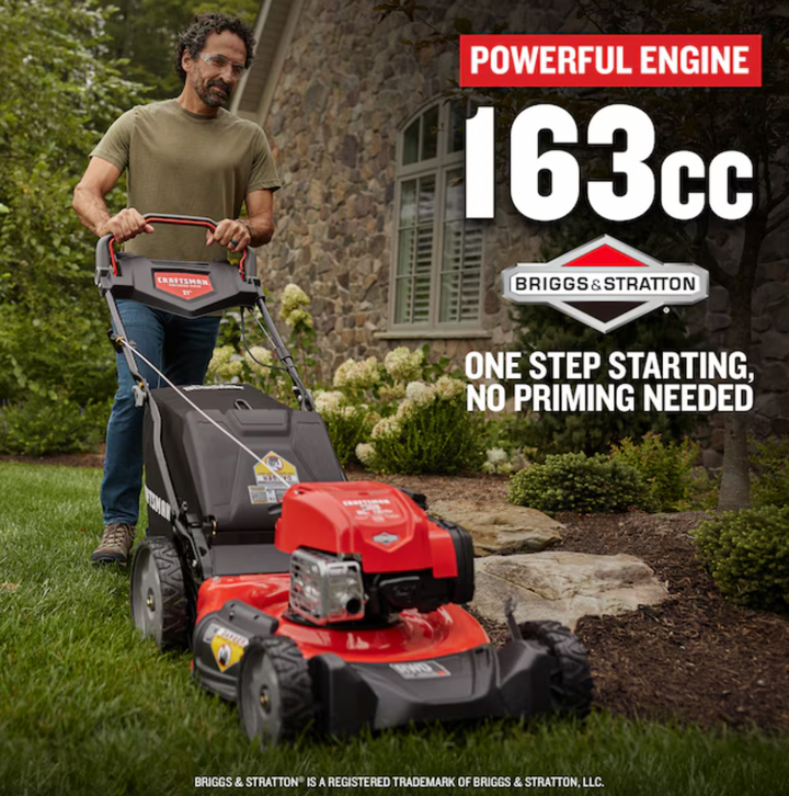 CRAFTSMAN M320 | 21-in Gas Self-Propelled Lawn Mower | 163-cc Briggs and Stratton Engine | 11-in Rear Wheels
