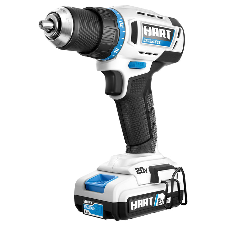 Restored HART 20-Volt Brushless 1/2-inch Drill/Driver Kit, (1) 2.0Ah Lithium-Ion Battery, Gen 2 (Refurbished)