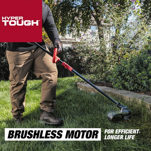 Restored Hyper Tough Brushless String Trimmer | Battery Powered | 20V Max | 13" | 4.0Ah | Rapid Reload Trimmer Head | HT22-401-03-02 (Refurbished)