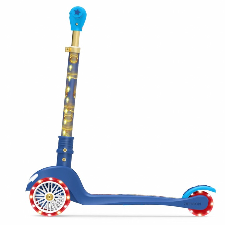Jetson Sonic Three-Wheel Light Up Kick Scooter | Light Up Stem & Wheels | Height Adjustable | Rear Brake | Foldable | Ages 3+ | JSONC-3KIK
