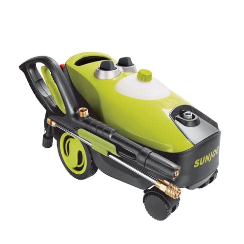 Restored Sun Joe SPX3220 Follow-Along 4-Wheeled Electric Pressure Washer w/ Pressure-Select High-Low Technology, 5-Quick Connect Nozzles, & Onboard Soap Tank (Refurbished)