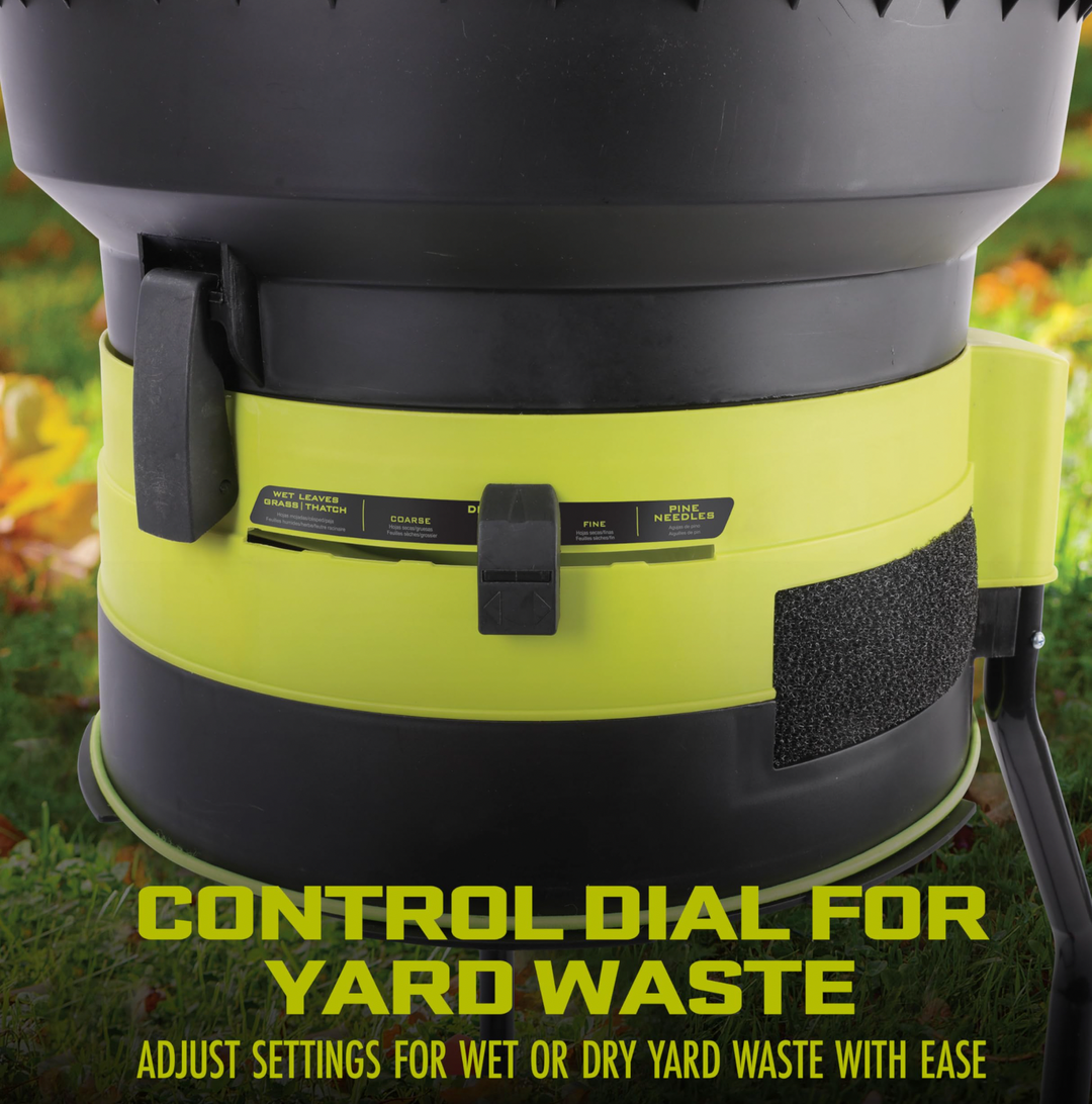 Sun Joe SDJ617E | Bladeless Electric Leaf Mulcher + Shredder | 15 Amp | 8,000 RPM | Mulches Up to 55 Gallons of Leaves Per Minute | Black (Refurbished) | In Store Exclusive