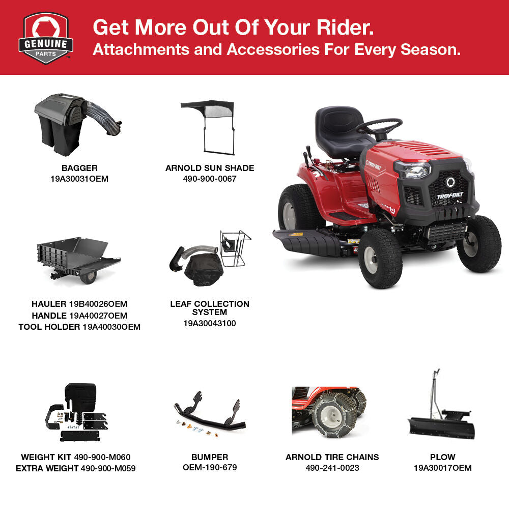 Troy-Bilt Pony 42B | Gas Riding Lawn Mower | 500cc Briggs and Stratton Engine | 7-Speed CVT Drive | 42 Inch (Open Box)