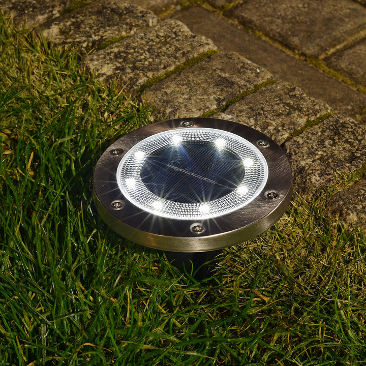 Restored Bliss Outdoors BSL-320 Solar Powered LED Pathway Lights w/Remote, 8-Pack, 2 Light Modes, Rechargeable Battery, Waterproof IP65 (Refurbished)