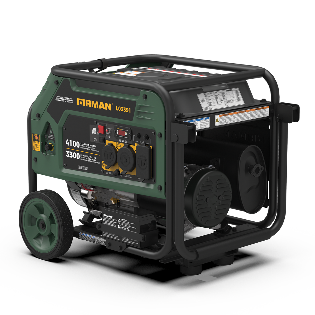 Restored Firman L03391 4100 Watt LPG Propane Portable Generator | Electric Start | 208 cc Engine (Refurbished)