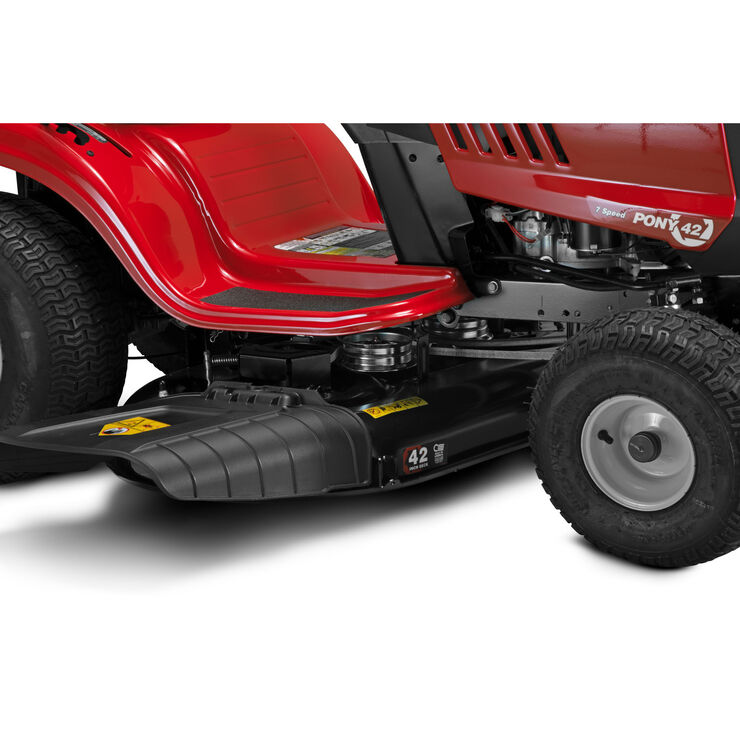 Troy-Bilt Pony 42 Riding Lawn Mower | 547cc Troy-Bilt Engine | 42" Side-Discharge | 7-Speed Shift On The Go Transmission
