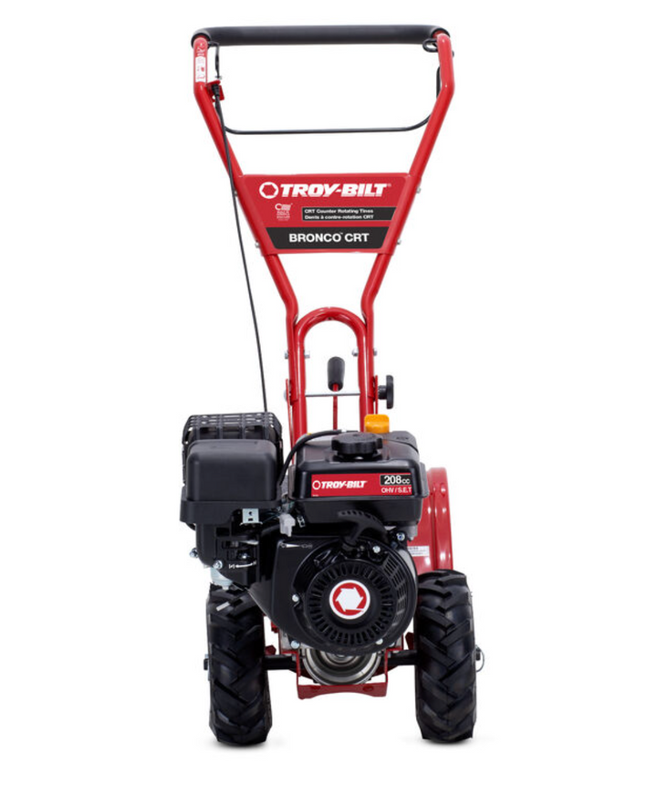 Restored Troy-Bilt Bronco CRT Tiller | 208cc Engine | 14" Rear Tine Tiller (Refurbished)
