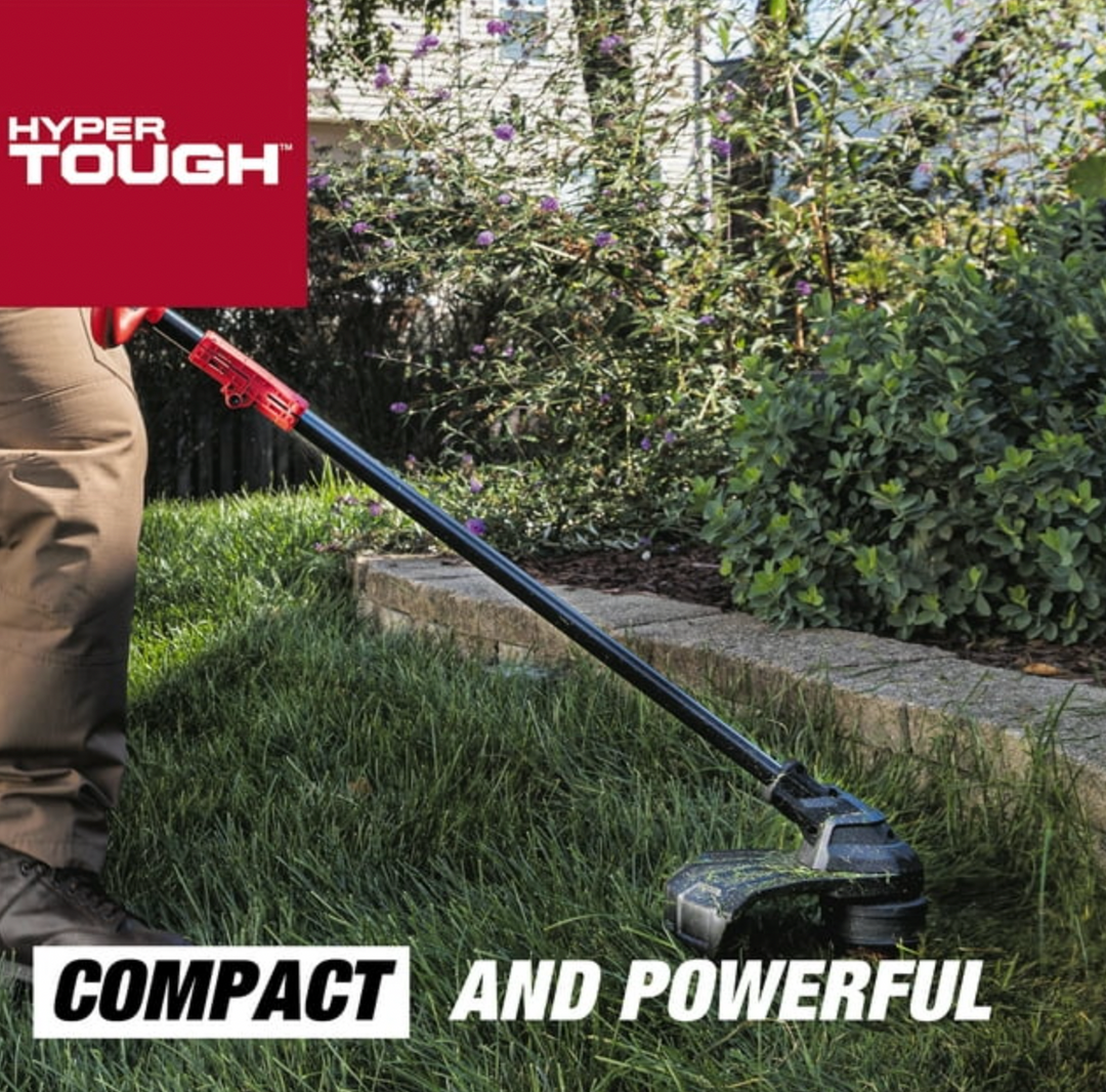 Restored Scratch and Dent Hyper Tough Brushless String Trimmer | Battery Powered | 20V Max | 13" | 4.0Ah | Rapid Reload Trimmer Head | HT22-401-03-02 (Refurbished)