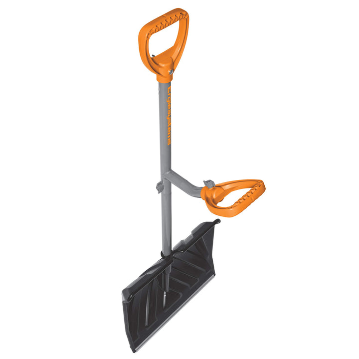 Ergie Shovel ERG-SNSH18 | Steel Shaft Impact Resistant 18" Snow Shovel | 48-Inch Shaft | Push/Scoop Combination Blade (Open Box) | 2 PACK