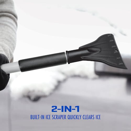 Snow Joe SJBLZD-LED | 4-In-1 Telescoping Snow Broom + Ice Scraper | 18-Inch Foam Head | Headlights (Open Box)