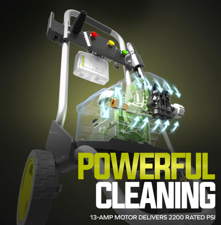 Restored Sun Joe SPX7000-MAX | 2200 PSI Electric Pressure Washer | Foam Cannon + Turbo Nozzle | 1.1 Rated GPM | 13-Amp (Refurbished)