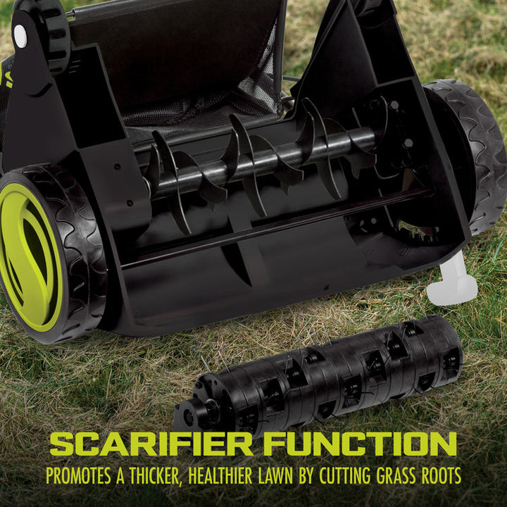 Restored Sun Joe AJ801E | Electric Lawn Dethatcher + Scarifier W/ Collection Bag | 12.6-inch | 12-Amp (Refurbished)