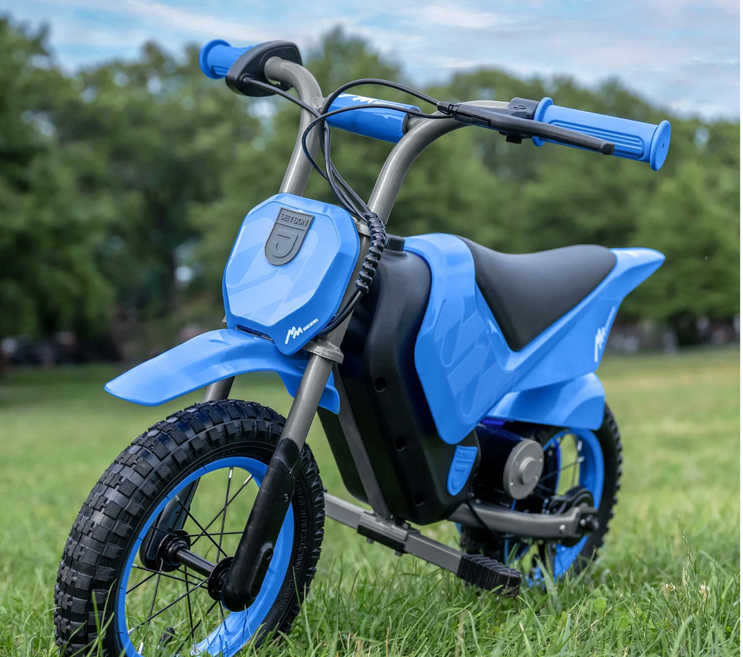 Jetson JFORT-BLU Electric Dirt Bike | 10 MPH | 150W Motor | 14.4V Battery, | 30 Min Ride Time | Blue