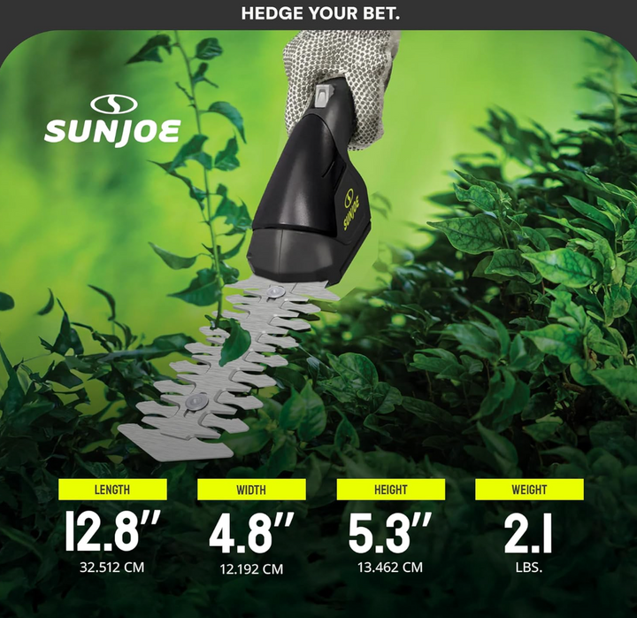 Sun Joe HJ604C 7.2-Volt 2-in-1 1250-RPM Cordless Grass Shear / Shrubber Handheld Trimmer, Rechargeable On-board Lithium-Ion Battery and Charger Included | Used Like New