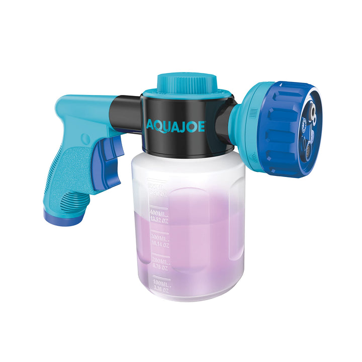 In-Store Exclusive | Aqua Joe AJ-MSG-TND | Hose-Powered Multi Spray Gun | Quick Change Soap to Water Dial | 7 Spray Patterns | Holds Up To 17 Fl Oz (Open Box)