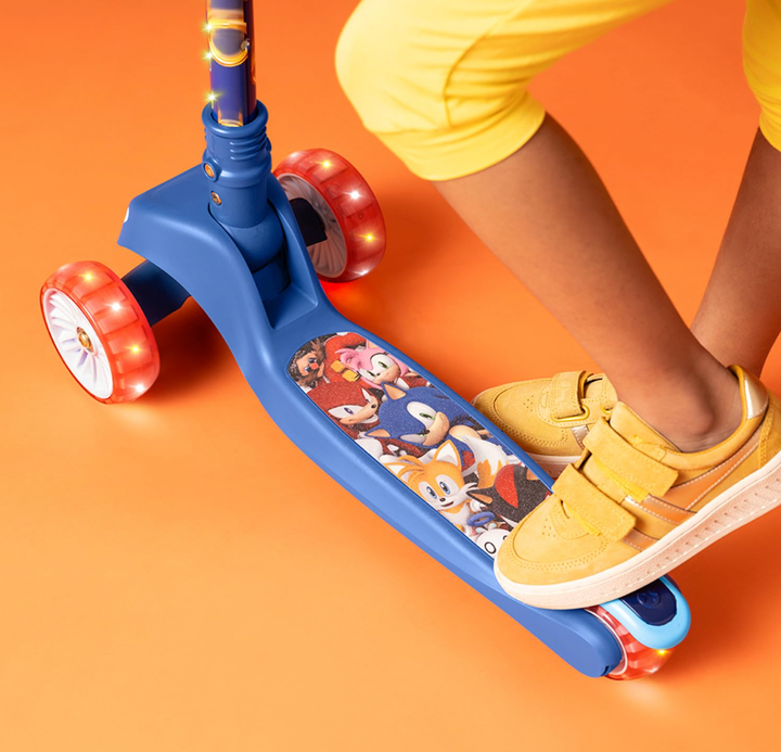 Jetson Sonic Three-Wheel Light Up Kick Scooter | Light Up Stem & Wheels | Height Adjustable | Rear Brake | Foldable | Ages 3+ | JSONC-3KIK | In-Store Exclusive